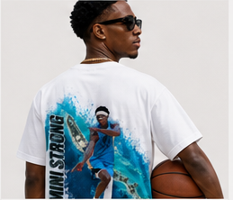 Front and back of the white Bimini Strong Tee